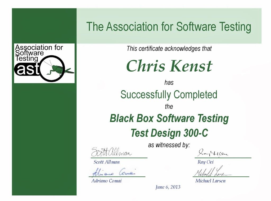 I'm a Black Box Test Designer